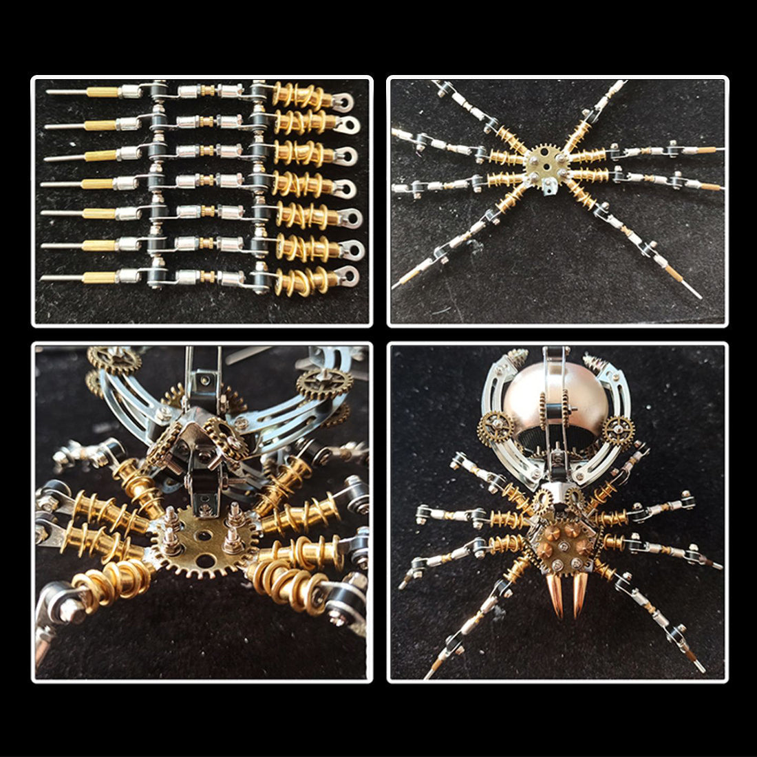 Lámpara de escritorio Steampunk de metal con forma de araña, kit de montaje DIY, 512 piezas
