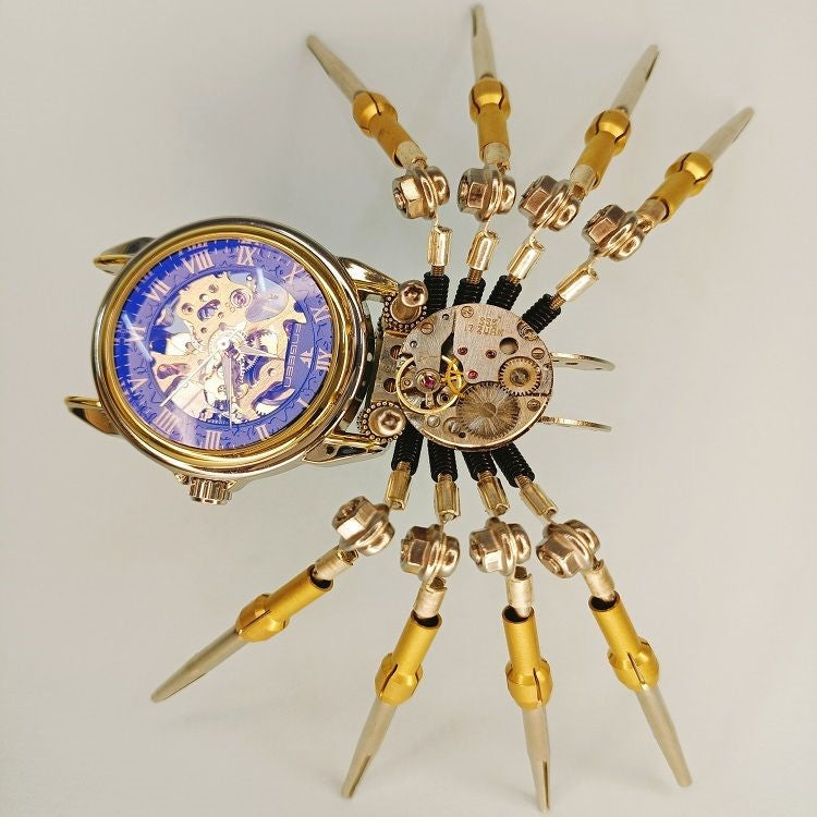 Kit de modelo de reloj de araña mecánico de metal 3D Steampunk para armar uno mismo