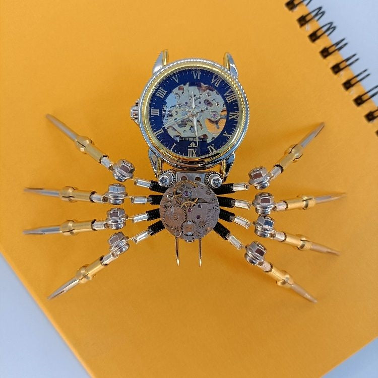 Kit de modelo de reloj de araña mecánico de metal 3D Steampunk para armar uno mismo