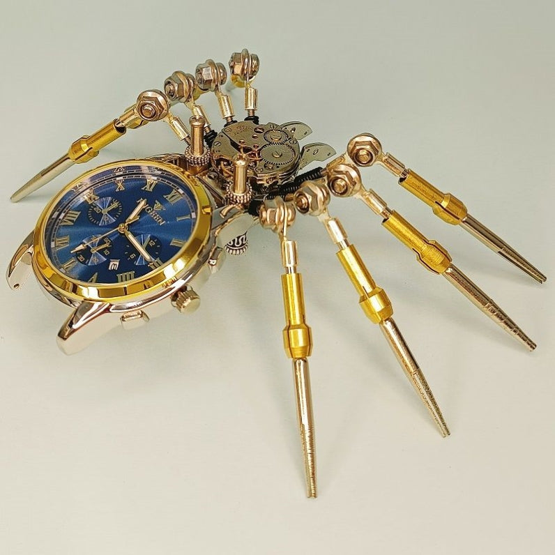 Kit de modelo de reloj de araña mecánico de metal 3D Steampunk para armar uno mismo