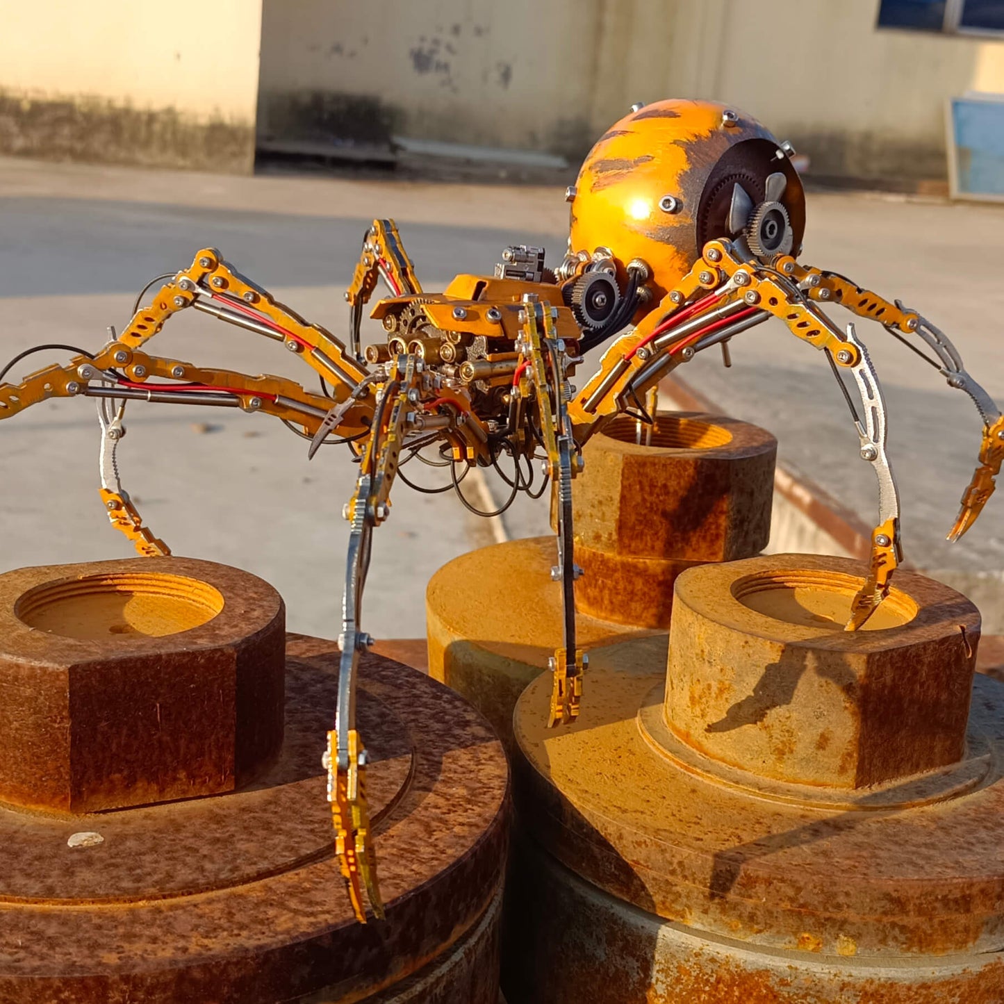 Kit de rompecabezas 3D de metal Steampunk DIY de araña dañada por la batalla