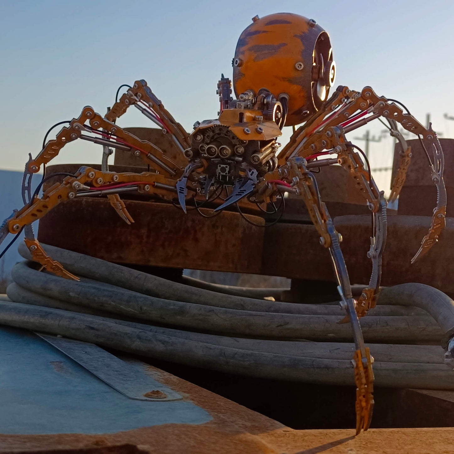 Kit de rompecabezas 3D de metal Steampunk DIY de araña dañada por la batalla