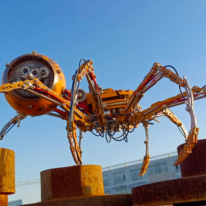 Kit de rompecabezas 3D de metal Steampunk DIY de araña dañada por la batalla