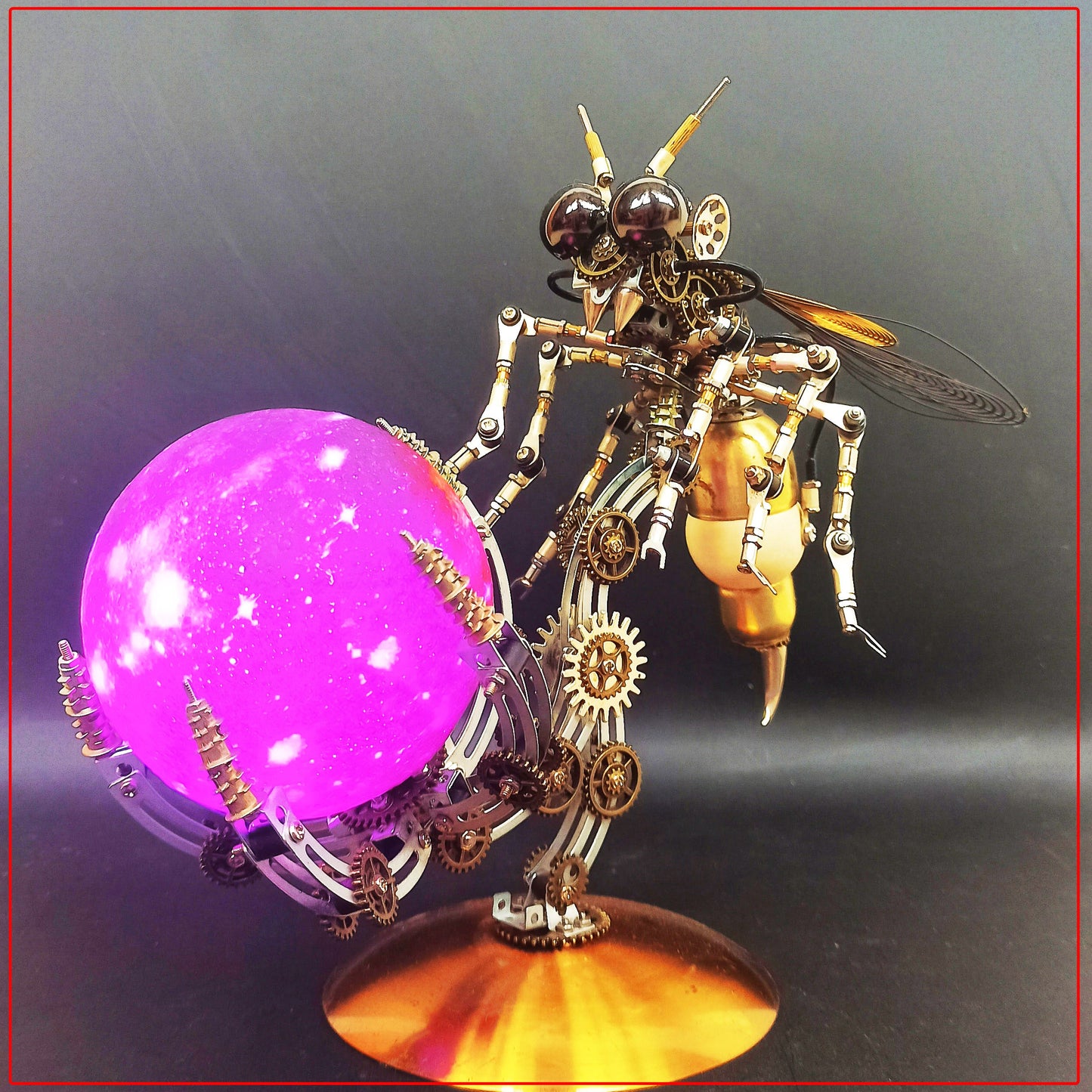 Kit de rompecabezas de modelo de escena múltiple 3D Steampunk Wasp con base