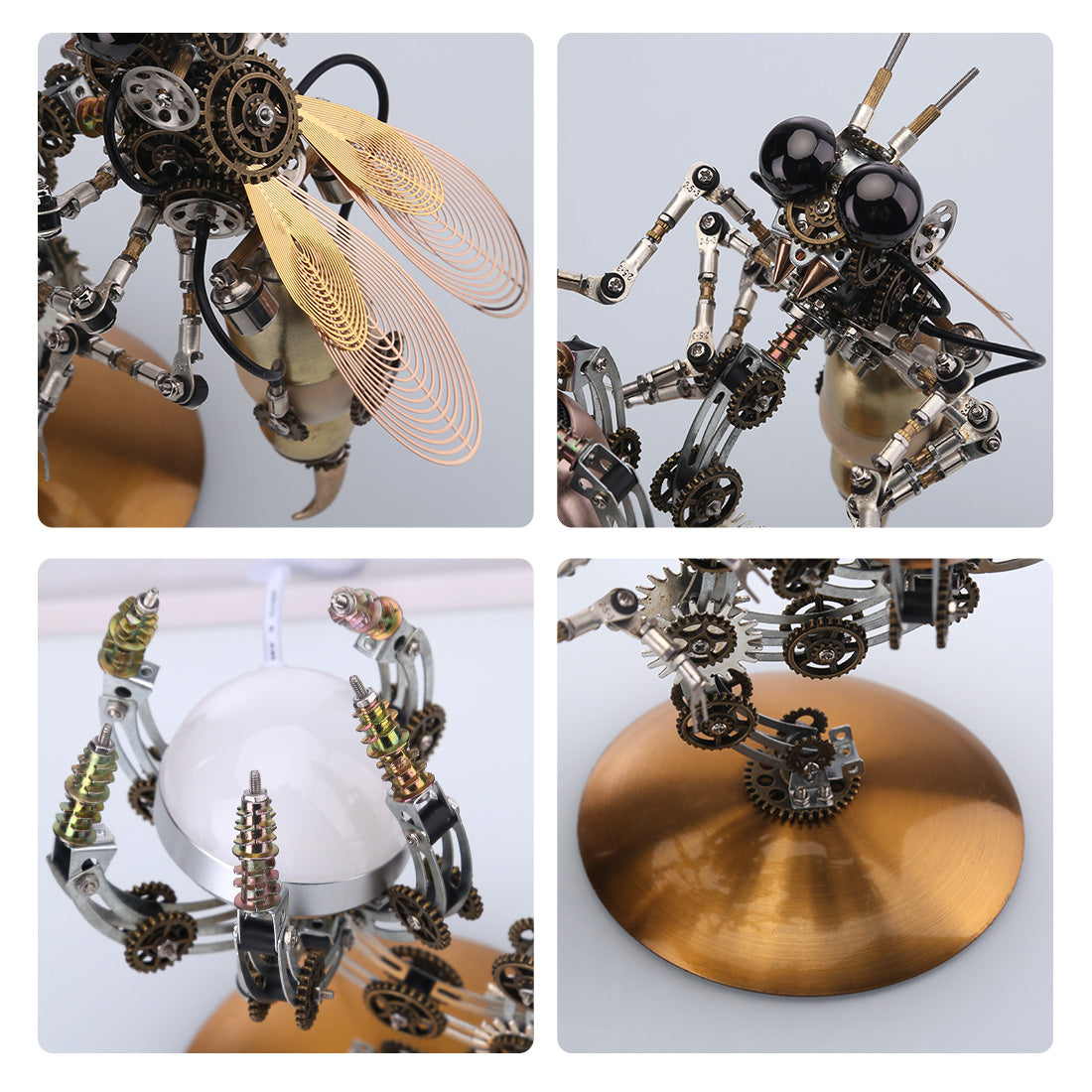 Kit de rompecabezas de modelo de escena múltiple 3D Steampunk Wasp con base