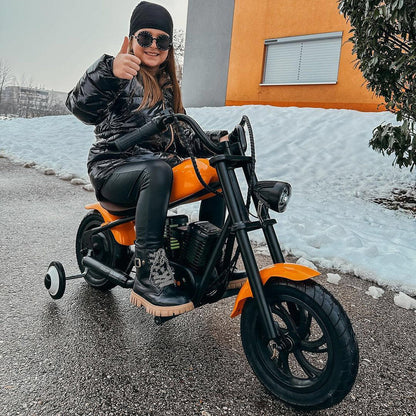 Mini Dirt Bike Electric Motorcycle for Kids (6+ Years) with Light, Speaker, Smoke Effect - Challenger 12 Plus