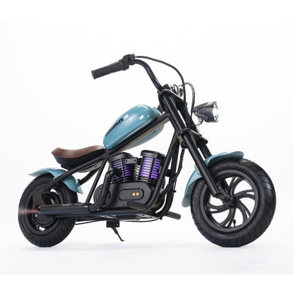 Mini Dirt Bike Electric Motorcycle for Kids (6+ Years) with Light, Speaker, Smoke Effect - Challenger 12 Plus