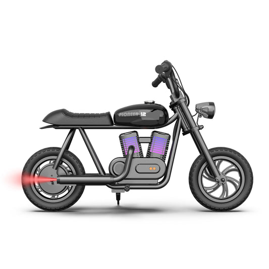 Mini Electric Dirt Bike Motorcycle for Kids with LED Lights, Smoke Effect, Speaker - Pioneer 12 Plus