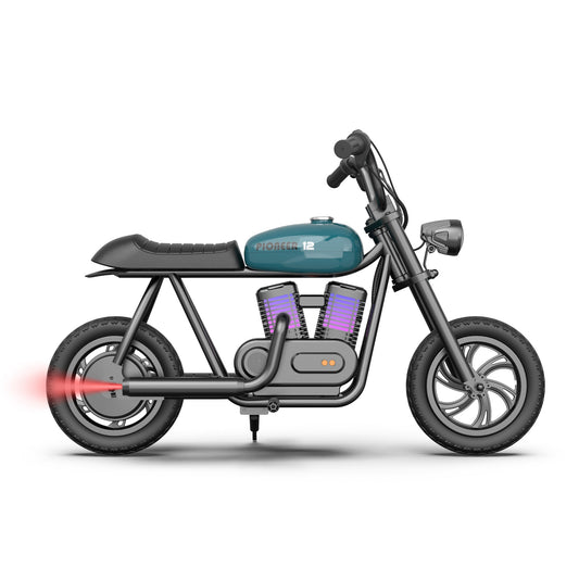 Mini Electric Dirt Bike Motorcycle for Kids with LED Lights, Smoke Effect, Speaker - Pioneer 12 Plus