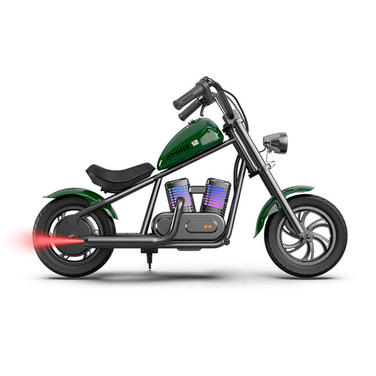 Mini Motorcycle Electric Bike with Bluetooth Speaker and LED Lights for Kids - Cruiser 12 Plus