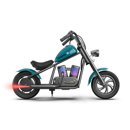Mini Motorcycle Electric Bike with Bluetooth Speaker and LED Lights for Kids - Cruiser 12 Plus