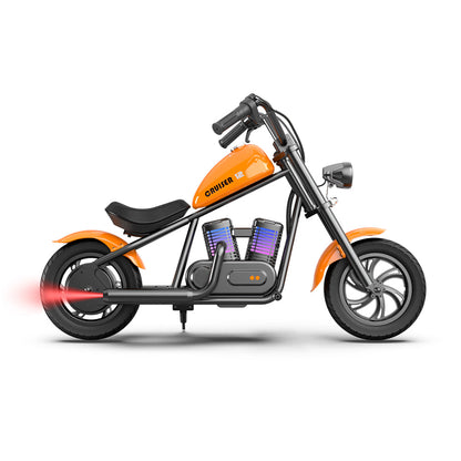 Mini Motorcycle Electric Bike with Bluetooth Speaker and LED Lights for Kids - Cruiser 12 Plus