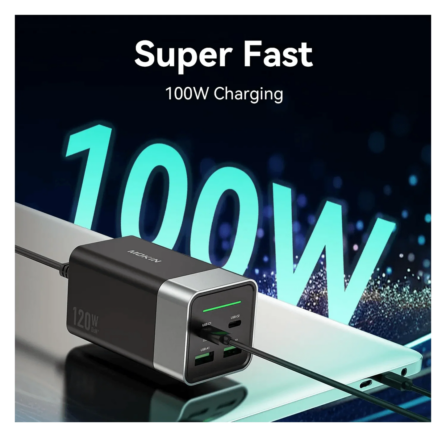 MOKiN 120W 4-Port Desktop USB-C Charging Station