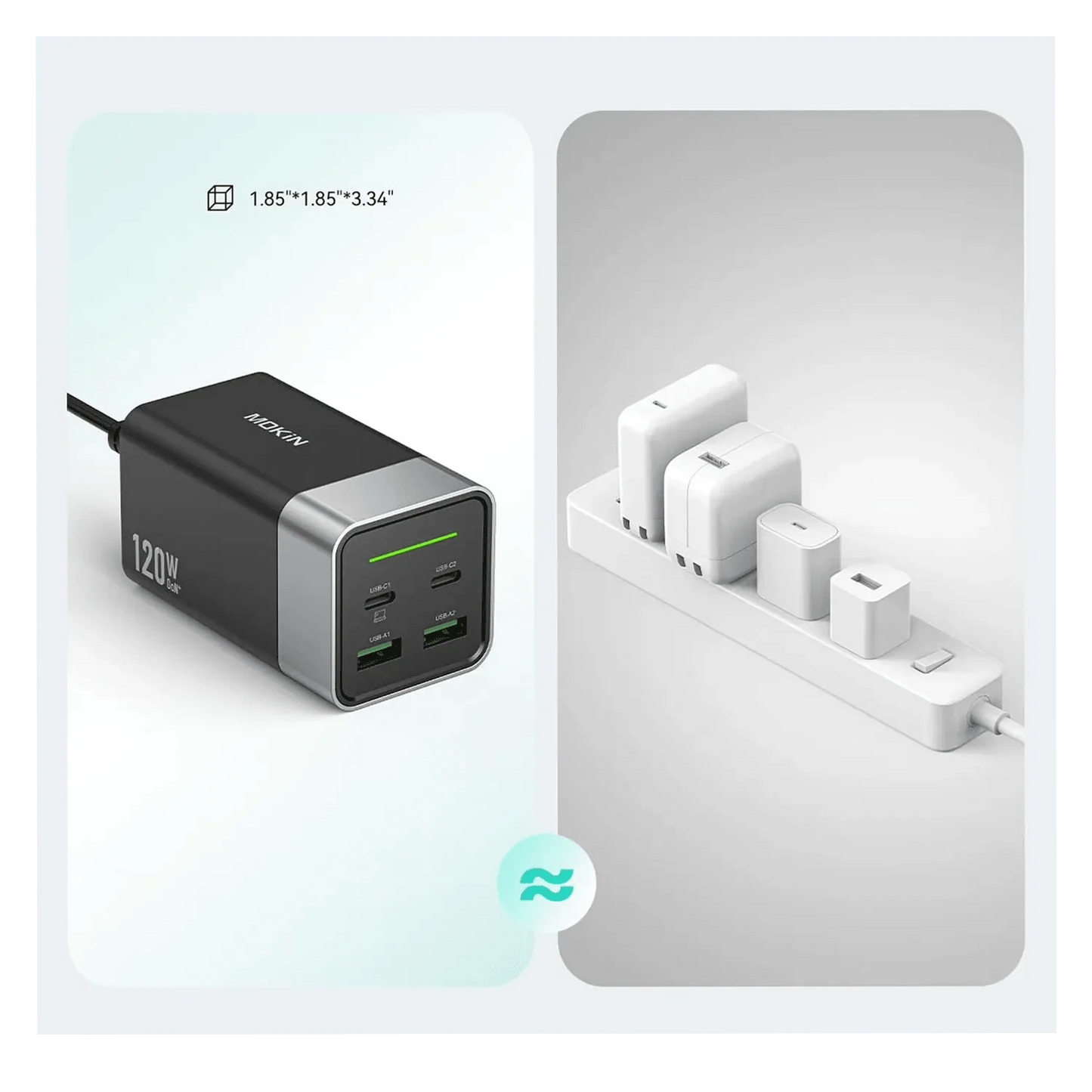 MOKiN 120W 4-Port Desktop USB-C Charging Station