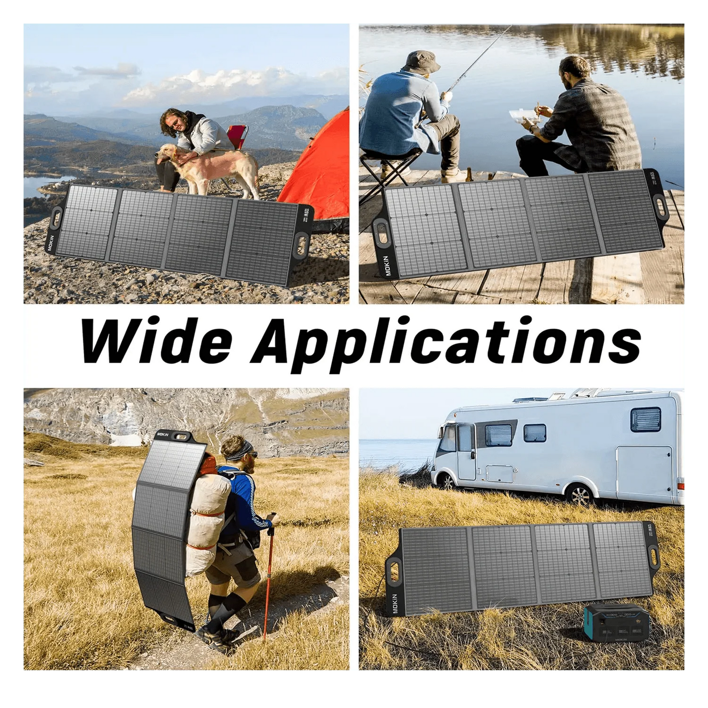MOKiN 120W Foldable Solar Panel with Adjustable Kickstand