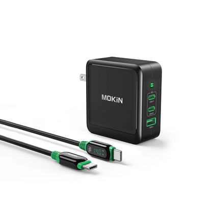 MOKiN 140W GaN Charger - Fast Charging for iPhones, Laptops, Tablets