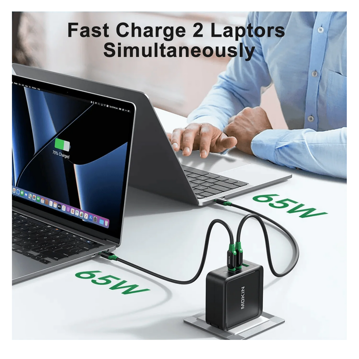 MOKiN 140W GaN Charger - Fast Charging for iPhones, Laptops, Tablets