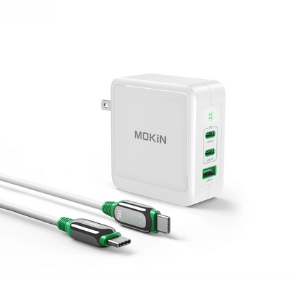 MOKiN 140W GaN Charger - Fast Charging for iPhones, Laptops, Tablets