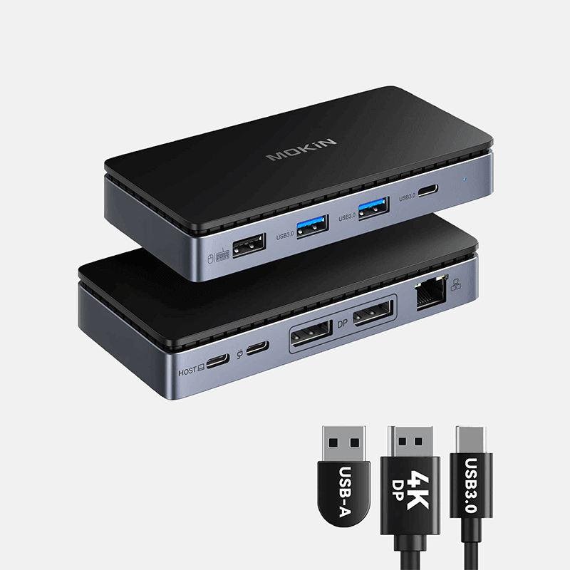 MOKiN 8 IN 1 USB-C Dock Dual 4K@60Hz DisplayPort