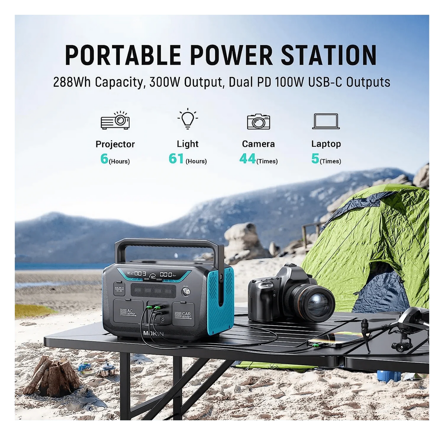 MOKiN Portable Power Station | 300W 288Wh
