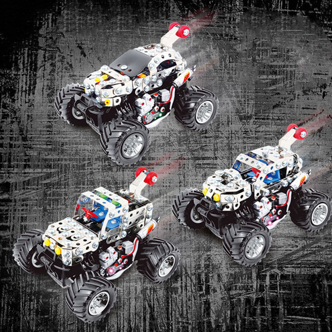 170Pcs+ DIY Metal Remote Control Dancing Car Puzzle Model Kit