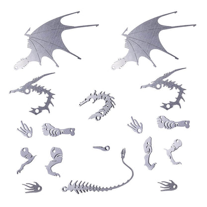 2pcs 3D Ice Dragon Flying Dragon DIY Assembled Metal Model Puzzle Toys