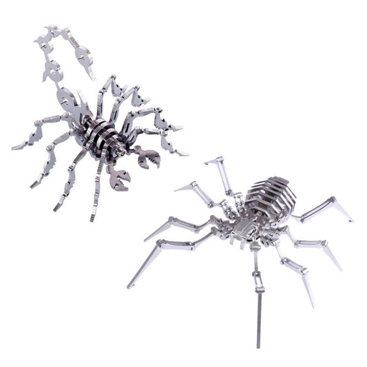 2pcs Little Scorpion & Spider King DIY Stainless Steel Metal Puzzle Model