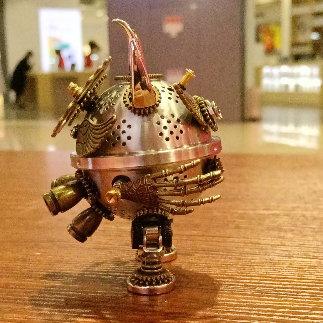 3D Steampunk Metal Little Evil Soldier Mecha With Spear Model Kit Assembly Aromatherapy box