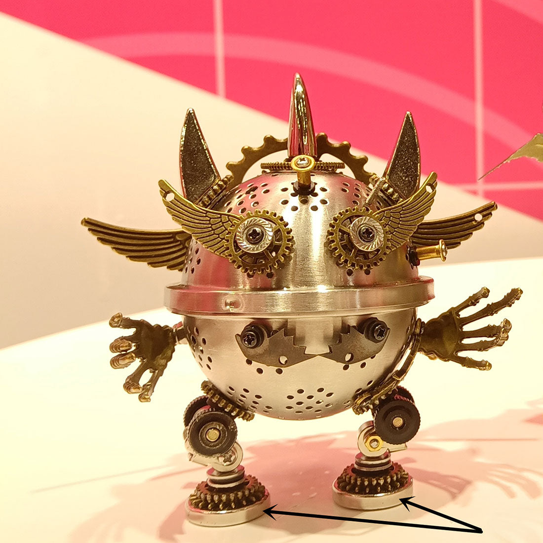 3D Steampunk Metal Little Evil Soldier Mecha With Spear Model Kit Assembly Aromatherapy box