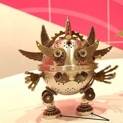 3D Steampunk Metal Little Evil Soldier Mecha With Spear Model Kit Assembly Aromatherapy box