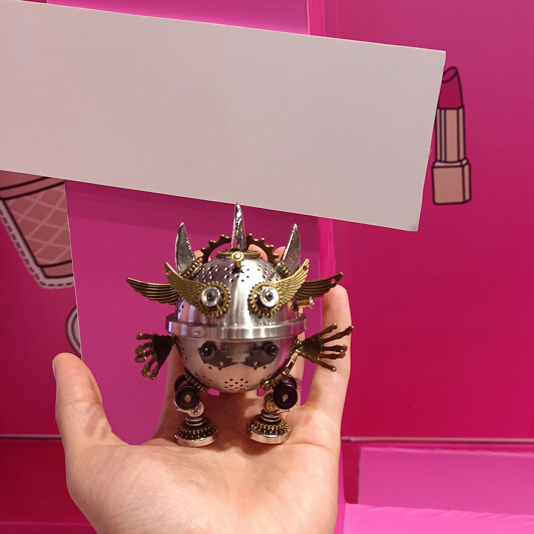 3D Steampunk Metal Little Evil Soldier Mecha With Spear Model Kit Assembly Aromatherapy box
