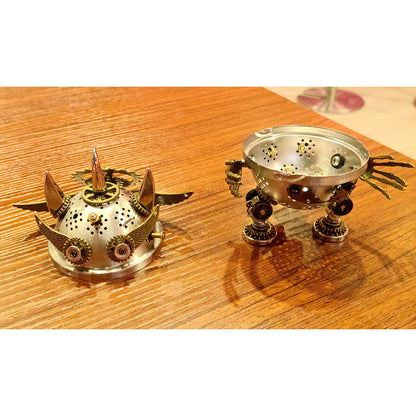 3D Steampunk Metal Little Evil Soldier Mecha With Spear Model Kit Assembly Aromatherapy box