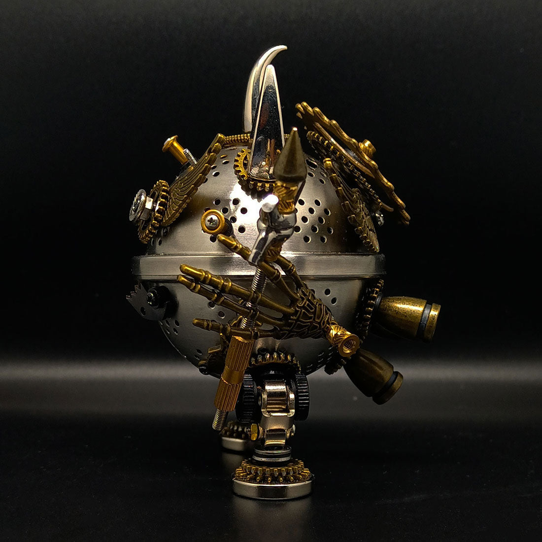 3D Steampunk Metal Little Evil Soldier Mecha With Spear Model Kit Assembly Aromatherapy box