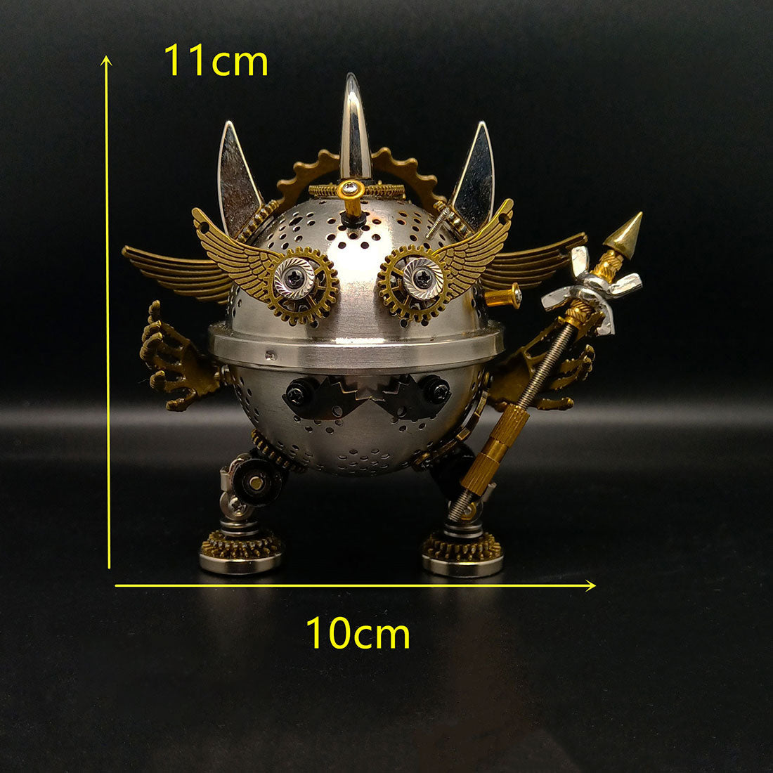 3D Steampunk Metal Little Evil Soldier Mecha With Spear Model Kit Assembly Aromatherapy box