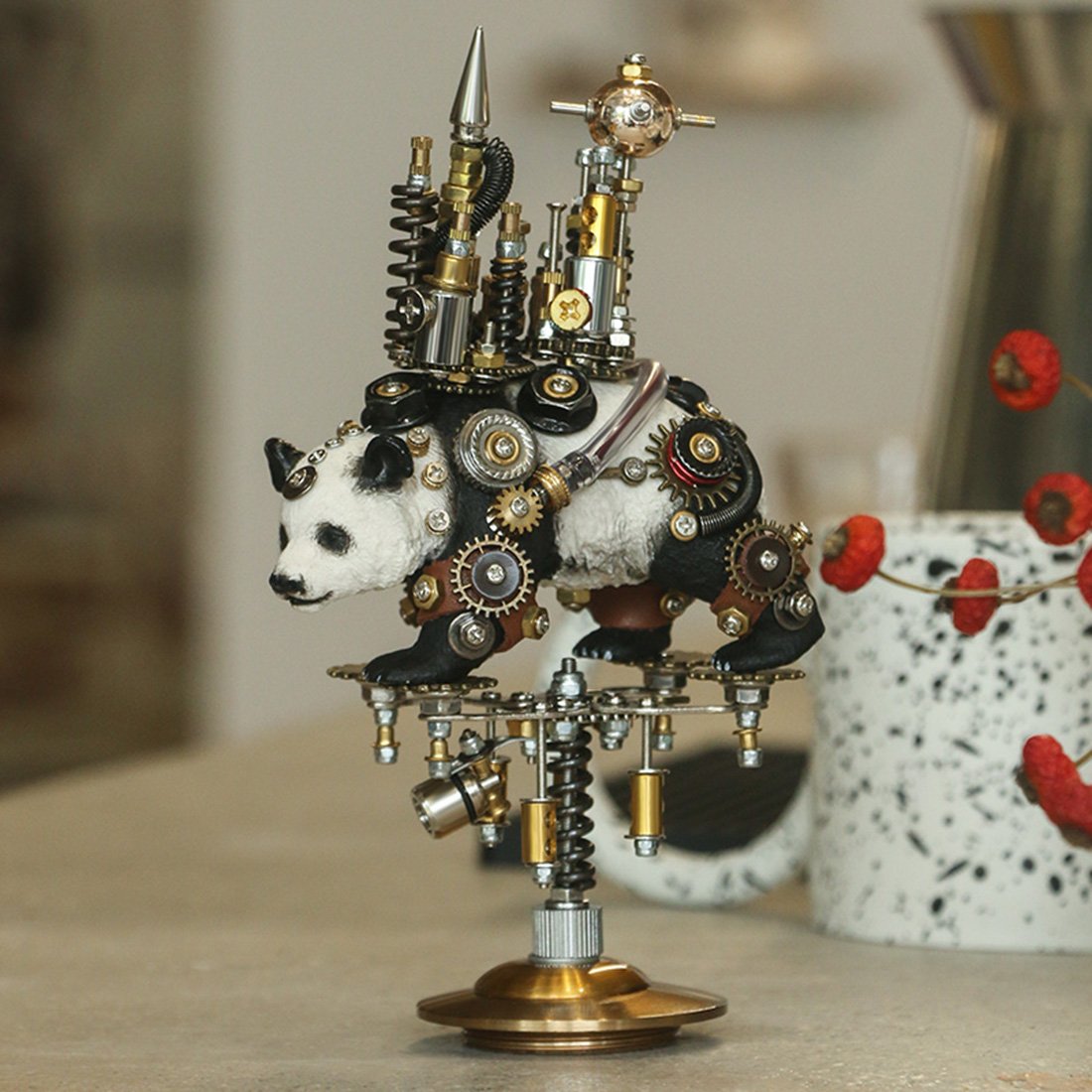 3Pcs Set DIY Metal Assembly Panda Series Model Kit for Home Collection Decor