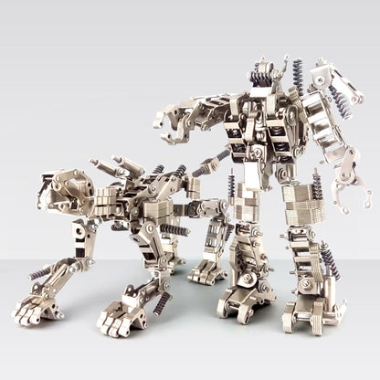 415Pcs 2in1 Metal Deformable Lion Mecha Puzzle Assembly Model Building Kit Age 14+