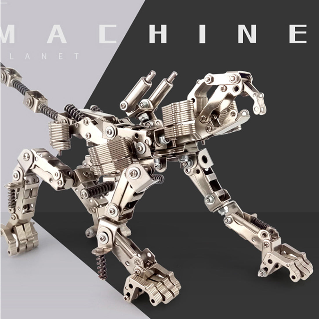 415Pcs 2in1 Metal Deformable Lion Mecha Puzzle Assembly Model Building Kit Age 14+