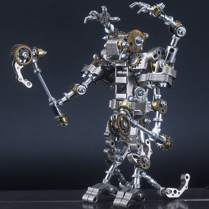 434Pcs Mecha Priest with Cog Axe DIY 3D Metal Assembly Model Kit 2-in-1 Phone Holder