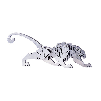 4PCS DIY Assembly 3D Stainless Steel Tiger Cattle Cock Horse Puzzle Toy