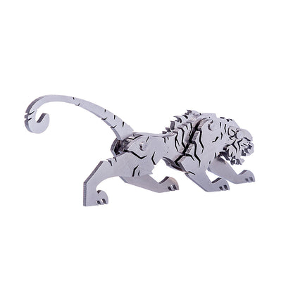 4PCS DIY Assembly 3D Stainless Steel Tiger Cattle Cock Horse Puzzle Toy