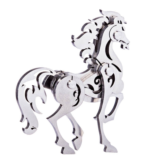 4PCS Griffin Wild Wolf Cattle Horse DIY 3D Stainless Steel Metal Puzzle Model