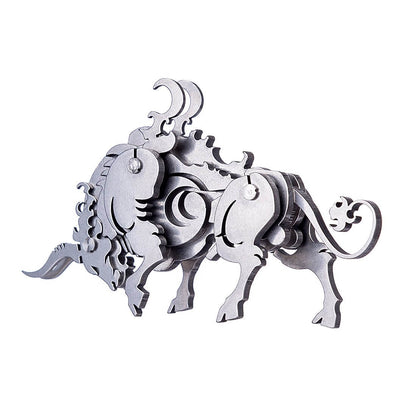 4PCS Griffin Wild Wolf Cattle Horse DIY 3D Stainless Steel Metal Puzzle Model