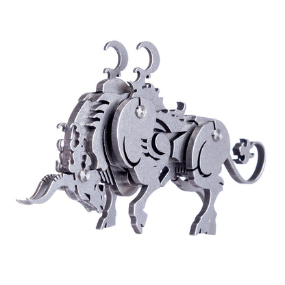 4PCS Griffin Wild Wolf Cattle Horse DIY 3D Stainless Steel Metal Puzzle Model