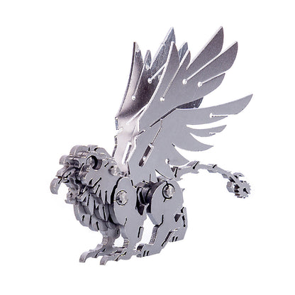 4PCS Griffin Wild Wolf Cattle Horse DIY 3D Stainless Steel Metal Puzzle Model