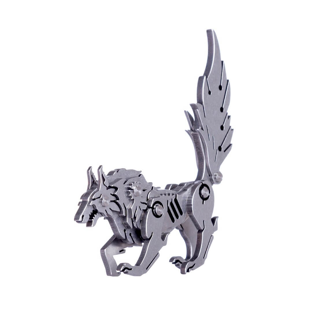 4PCS Griffin Wild Wolf Cattle Horse DIY 3D Stainless Steel Metal Puzzle Model
