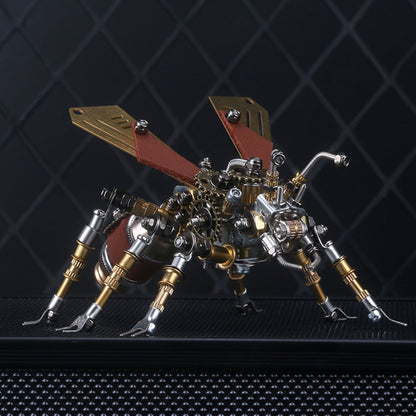 4pcs 3D DIY Metal Mechanical Dragonfly Firefly Wasp Termite Insects Assembly Model Set
