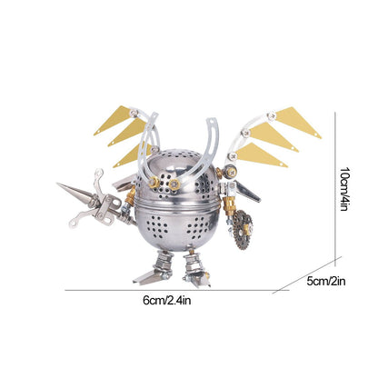 4pcs Set 3D Assembly Mini Mecha Soldier Figure DIY Metal Mechanical Puzzle Model Kit Toys