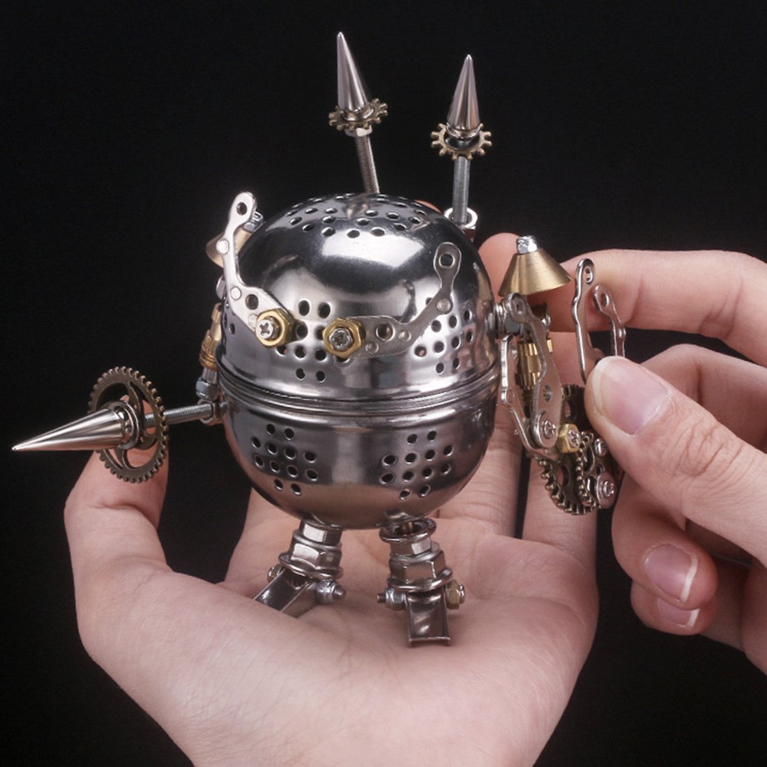 4pcs Set 3D Assembly Mini Mecha Soldier Figure DIY Metal Mechanical Puzzle Model Kit Toys