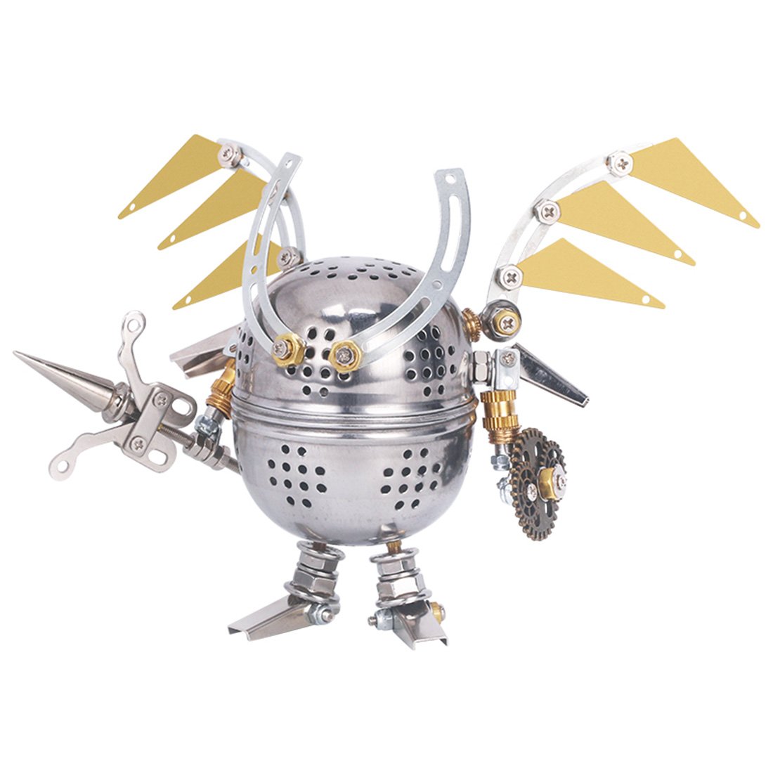 4pcs Set 3D Assembly Mini Mecha Soldier Figure DIY Metal Mechanical Puzzle Model Kit Toys