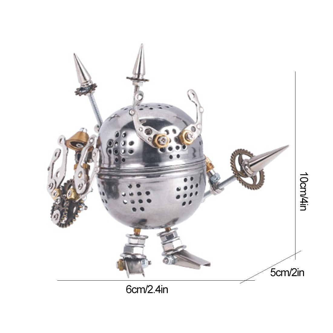 4pcs Set 3D Assembly Mini Mecha Soldier Figure DIY Metal Mechanical Puzzle Model Kit Toys